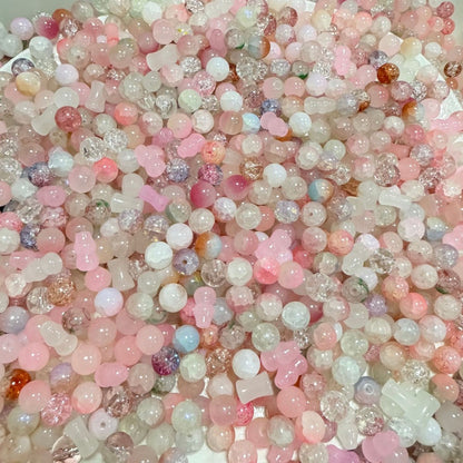Mixed Glass Beads-10*10mm/40pcs