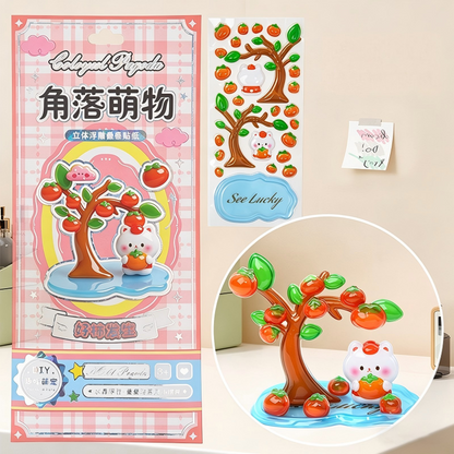 3D Layered Puffy Scene Stickers