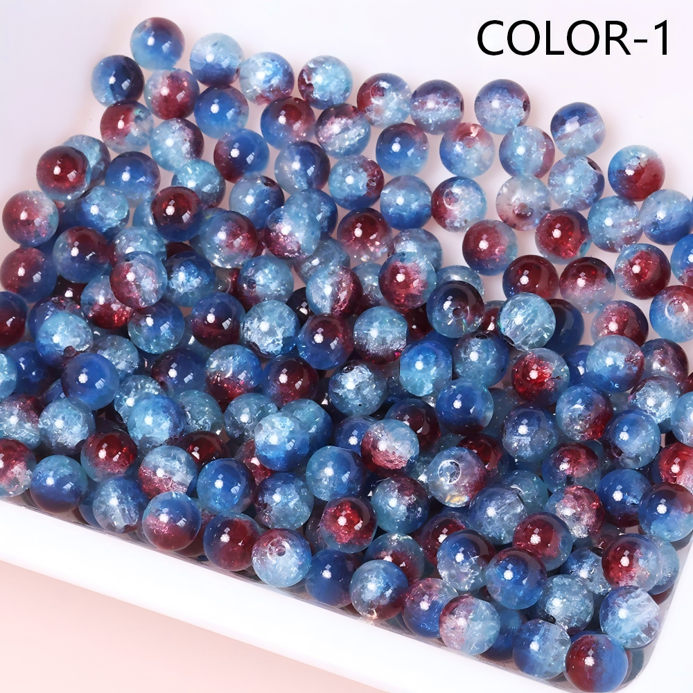 Crackle Glass Beads-10*10mm/40pcs