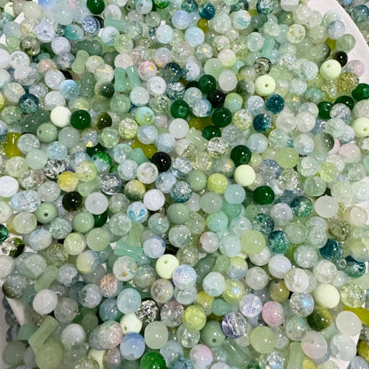 Mixed Glass Beads-10*10mm/40pcs