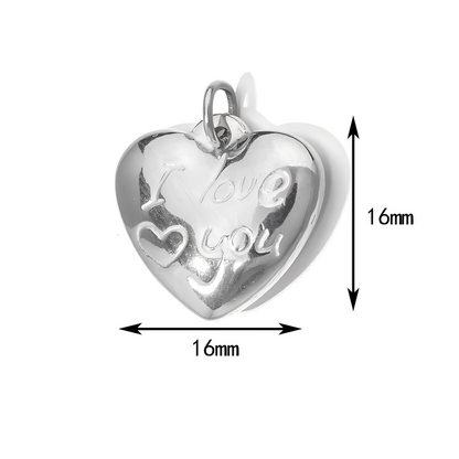 "I Love You" Heart Charm