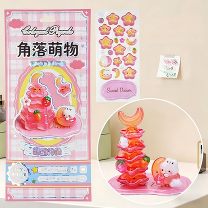 3D Layered Puffy Scene Stickers