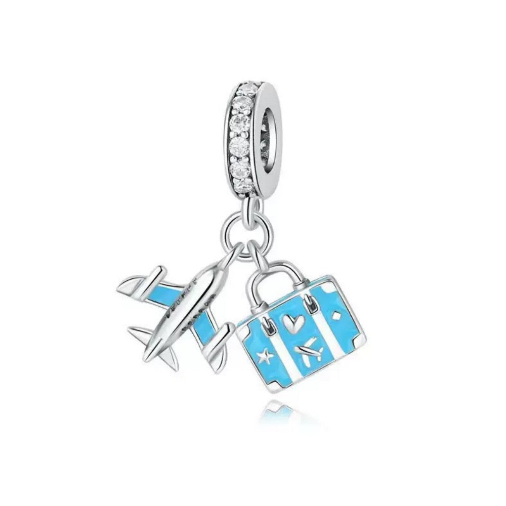 Airplane & Travel Bag Charm for Bracelets & Necklaces