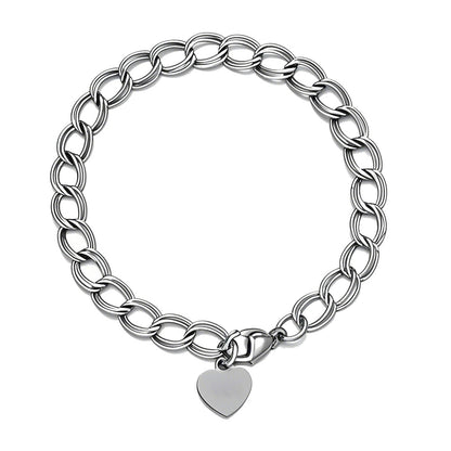 Double Loop Chain Bracelet in Stainless Steel