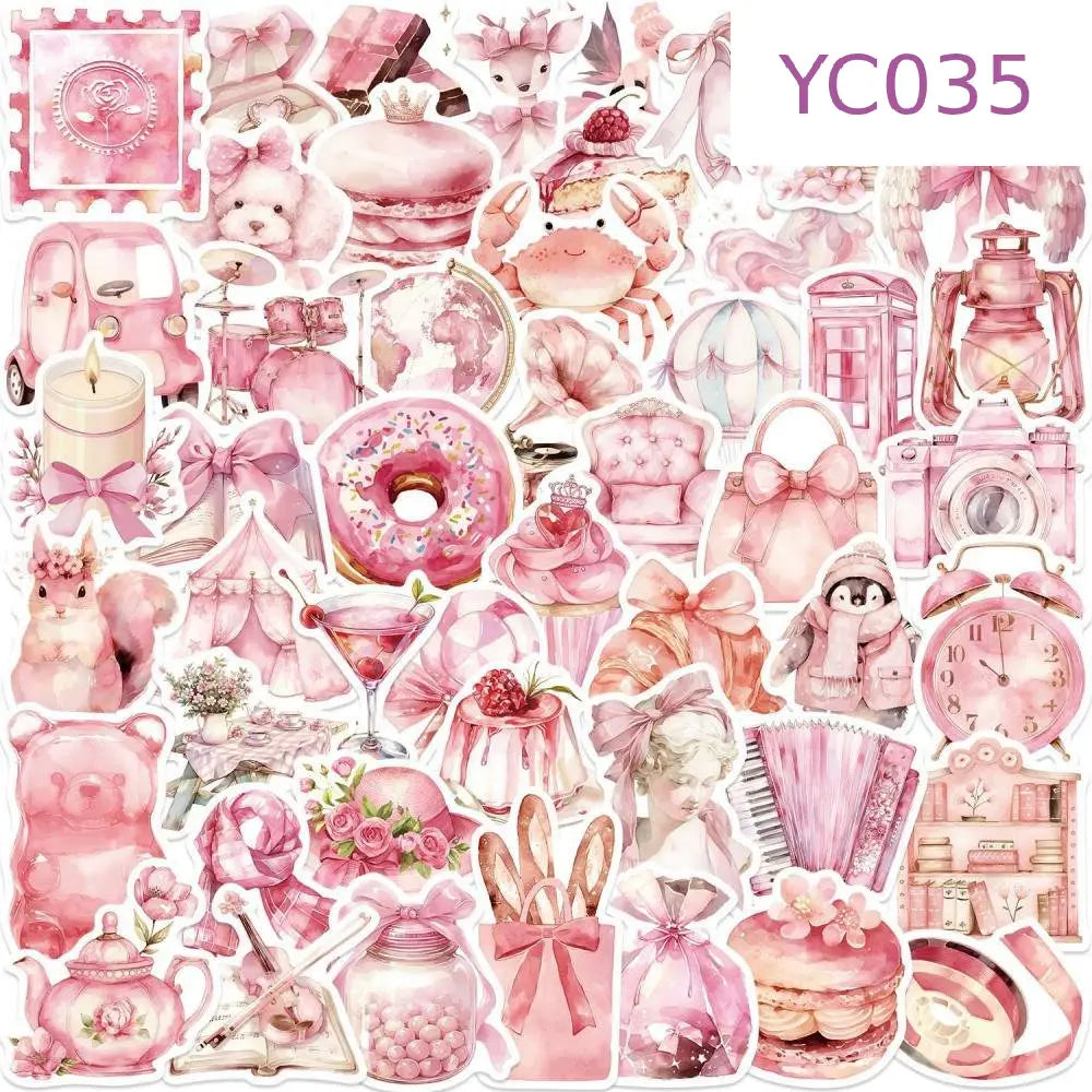 50PCS Pink Aesthetic Graffiti Stickers