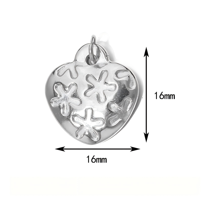 Patterned Heart Charm