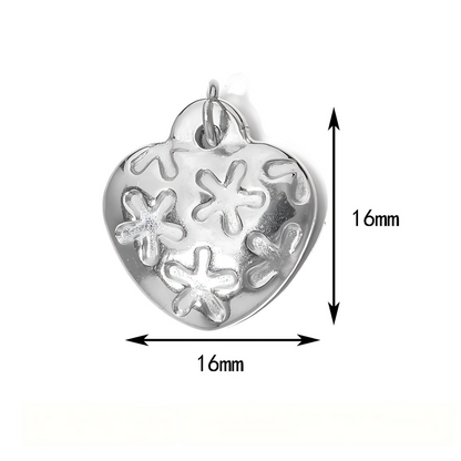 Patterned Heart Charm