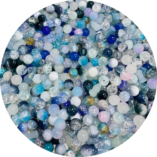 Mixed Glass Beads-10*10mm/40pcs