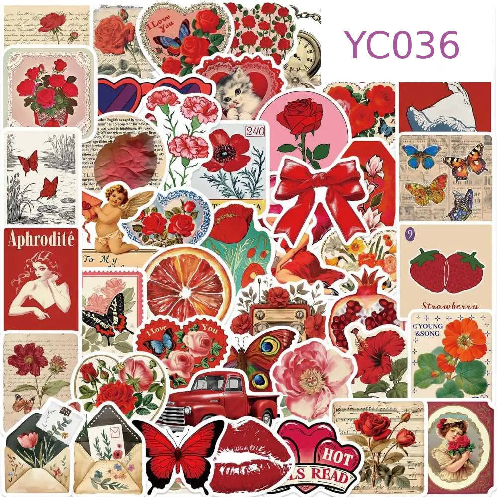 50PCS Pink Aesthetic Graffiti Stickers