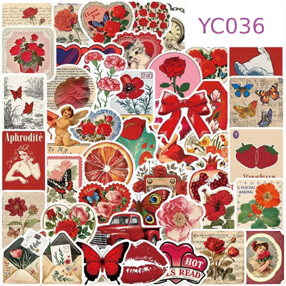50PCS Pink Aesthetic Graffiti Stickers