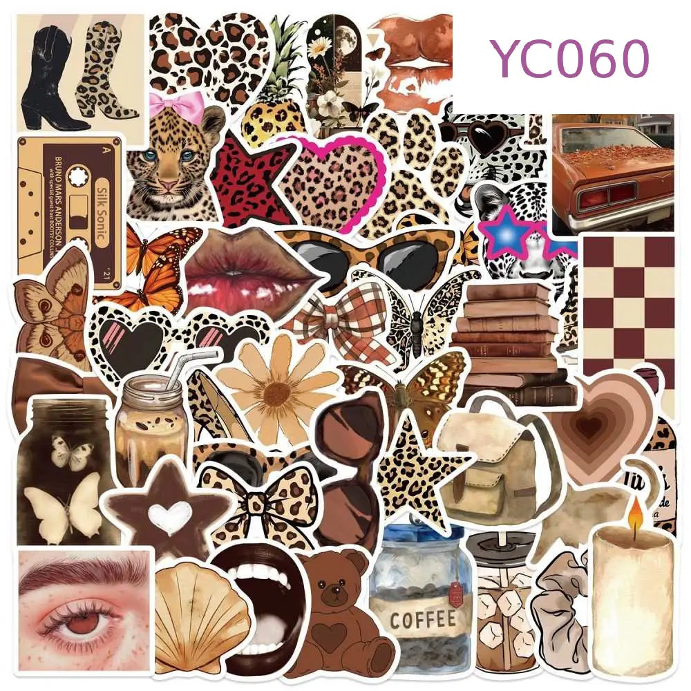 50PCS Pink Aesthetic Graffiti Stickers