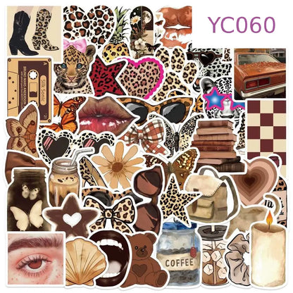 50PCS Pink Aesthetic Graffiti Stickers