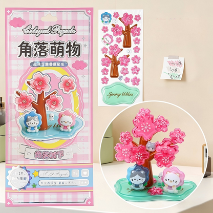 3D Layered Puffy Scene Stickers