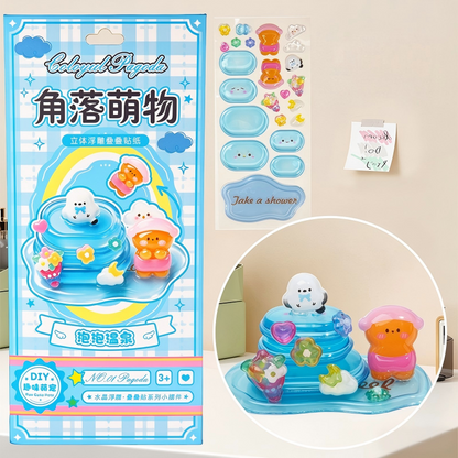 3D Layered Puffy Scene Stickers